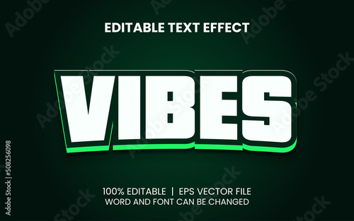 editable text effect with green light realistic vibes style