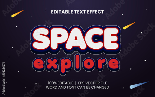 editable text effect with space explore game style