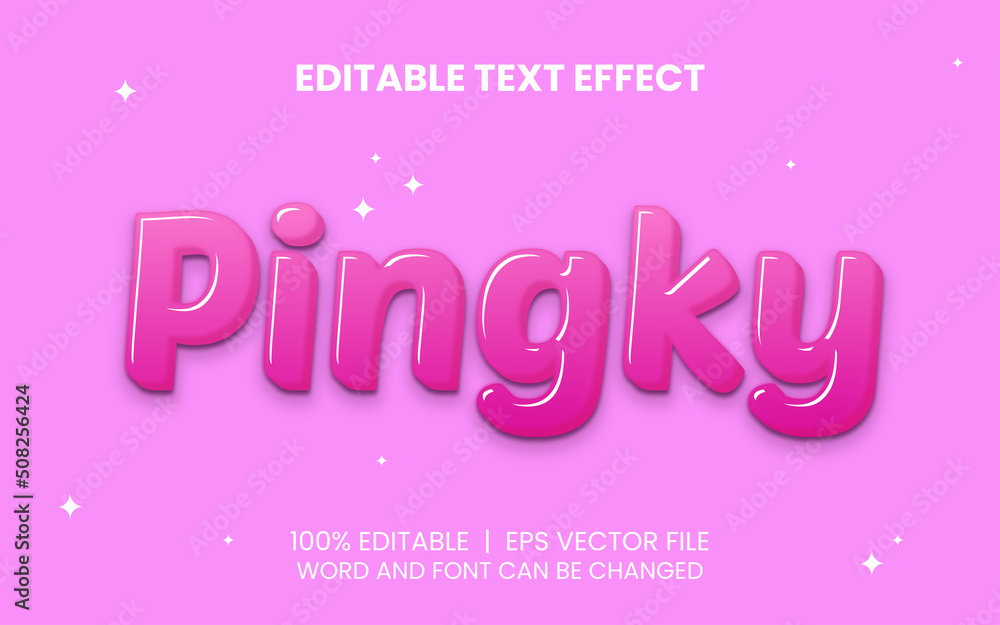 editable text effect with realistic pink balloon style