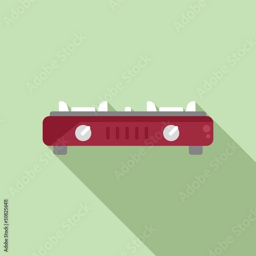 Butane stove icon flat vector. Gas cooker