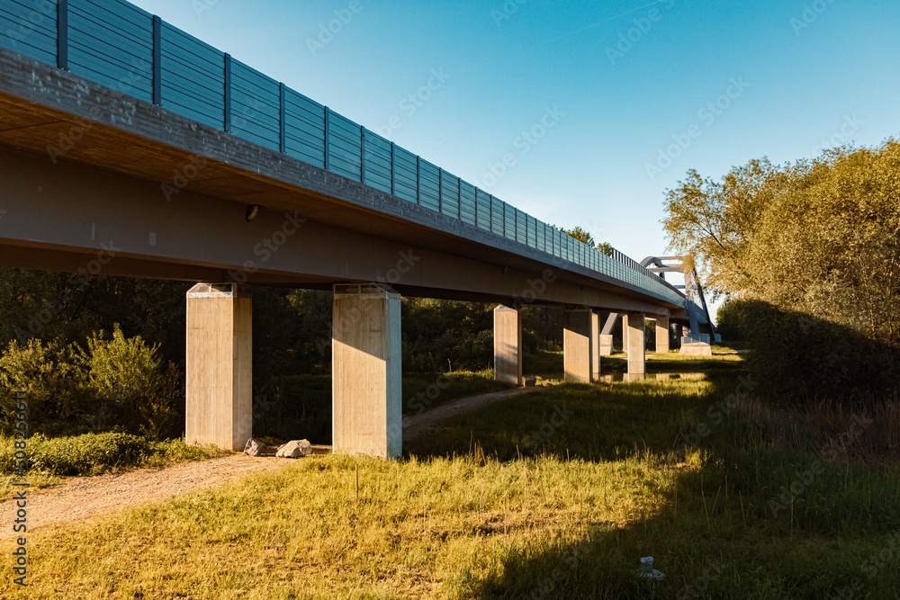 Beautiful summer view near the famous Isar bridge (2021), Plattling, Bavaria, Germany Beautiful summer view near the famous Isar bridge (2021), Plattling, Bavaria, Germany