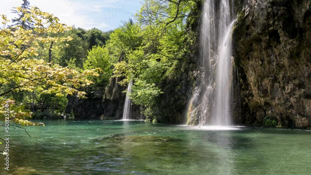 Time-lapse View Of Cascading Waterfalls At Plitvice Lakes Time-lapse View Of Cascading Waterfalls At Plitvice Lakes