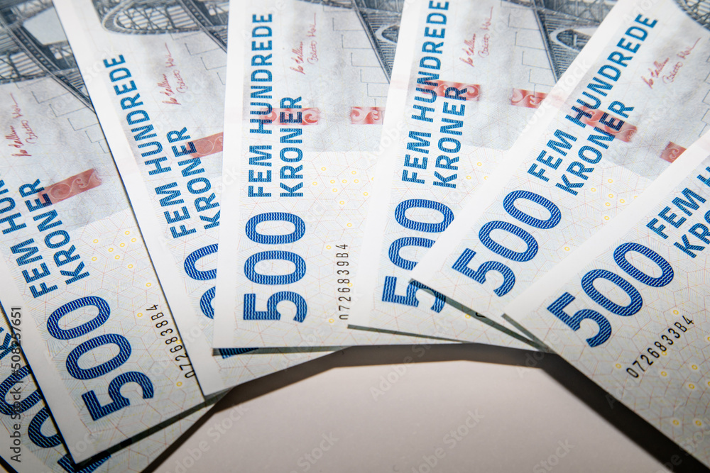 Money of Denmark. Danish kroner bills. DKK banknotes. 500 kroner. Business, finance, news background. High quality photo Money of Denmark. Danish kroner bills. DKK banknotes. 500 kroner. Business, finance, news background. High quality photo