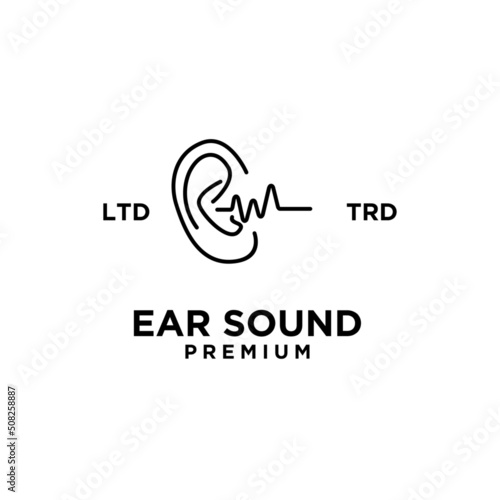 Ear sound Hearing Logo Template Vector Icon