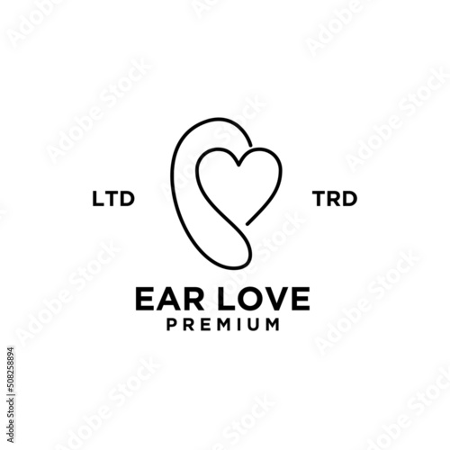 love ear healthcare Logo Template Vector Icon