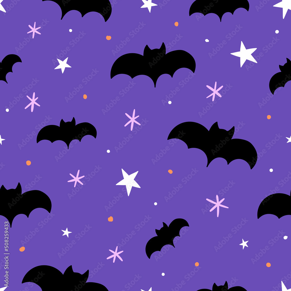 Naklejka premium Halloween pattern. Bats pattern. Halloween seamless pattern. Halloween background