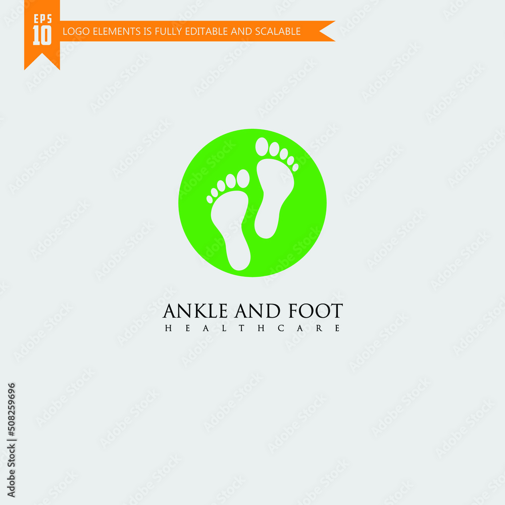 Foot and care icon logo template Foot and ankle healthcare Stock Vector