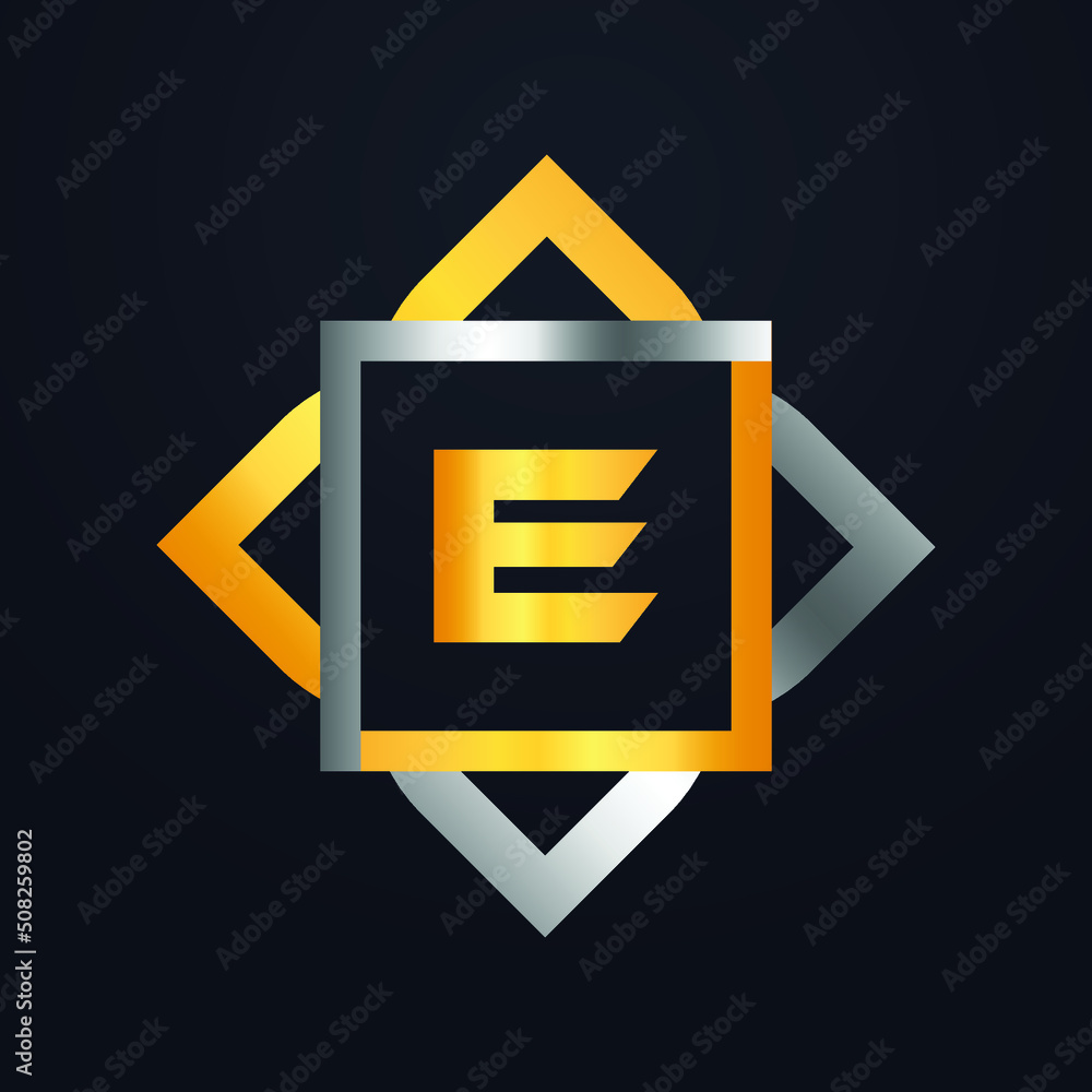 Premium luxury Vector elegant gold and silver font Letter E Template ...