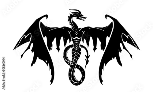 Black Dragon Ink Design, Winged Fantasy Creature