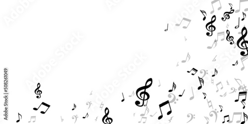 Music note symbols vector illustration. Song