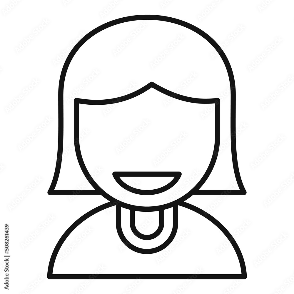 Smiling friendship icon outline vector. Person happy