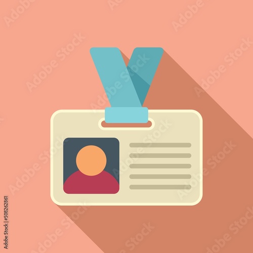 Expertise id card icon flat vector. Quality expert