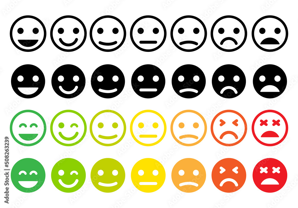 Emoji faces.Set of Emoji icon.Feedback sign.Emoticons.Simple emoticons line icons.Mood.Smile icons Emoji faces.Set of Emoji icon.Feedback sign.Emoticons.Simple emoticons line icons.Mood.Smile icons