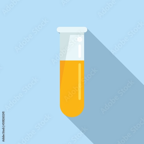 Test tube icon flat vector. Expert control