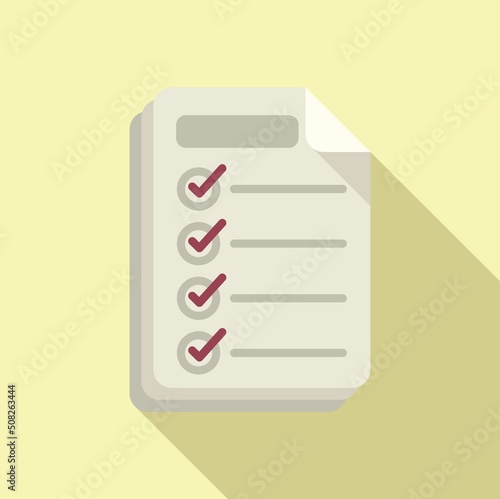 To do list icon flat vector. Expert standard