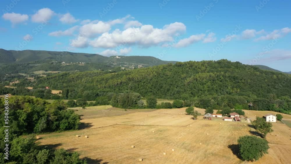 Farmland. Aerial Drone view of scenic landscape. On Sunny day Farmland. Aerial Drone view of scenic landscape. On Sunny day