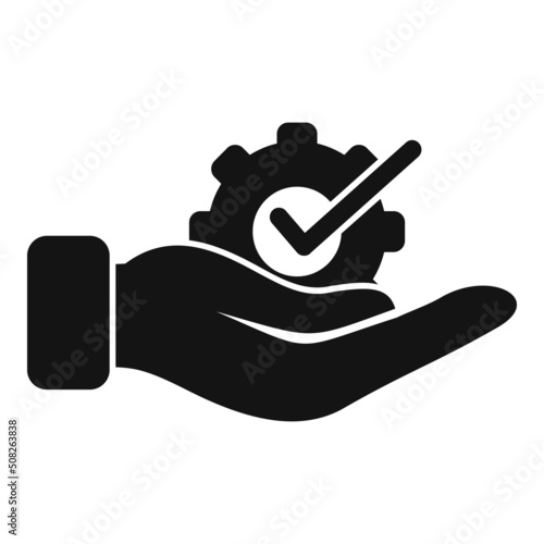 Keep gear expertise icon simple vector. Quality ability
