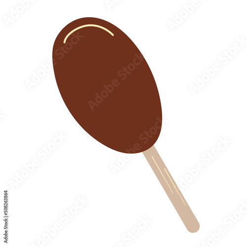 Ice cream eskimo with a chocolate in naive style