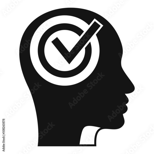 Complete mind work icon simple vector. Trust quality