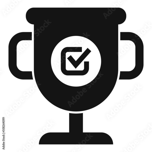 Gold cup expertise icon simple vector. Complete work