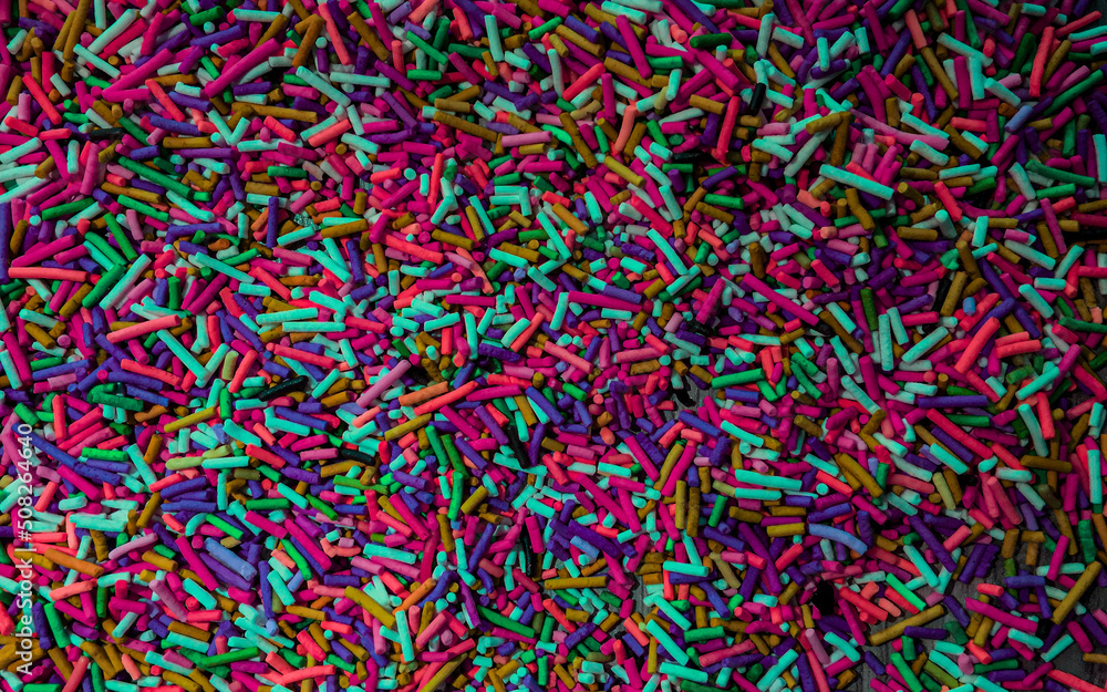 background with colorful candy decorations