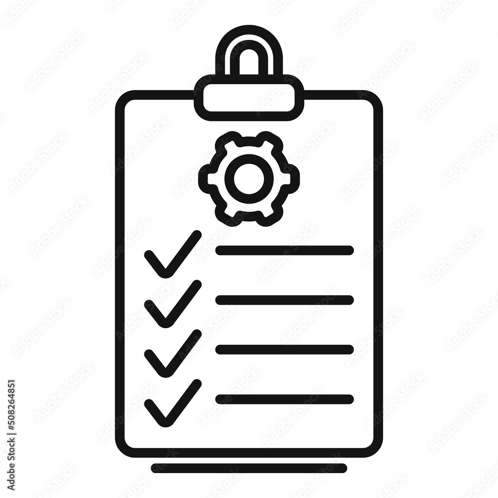 Clipboard icon outline vector. Work complete Clipboard icon outline vector. Work complete
