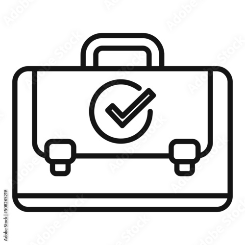 Briefcase expertise icon outline vector. Expert standard