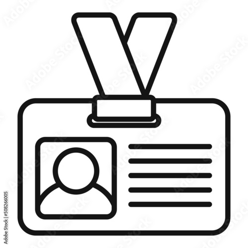 Expertise id card icon outline vector. Quality expert