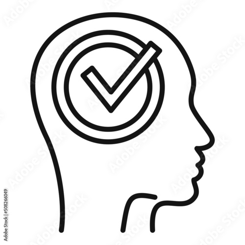 Complete mind work icon outline vector. Trust quality