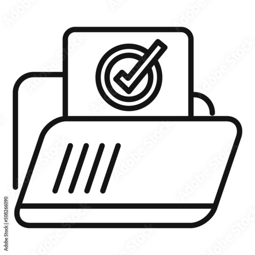 Approved folder icon outline vector. Complete work