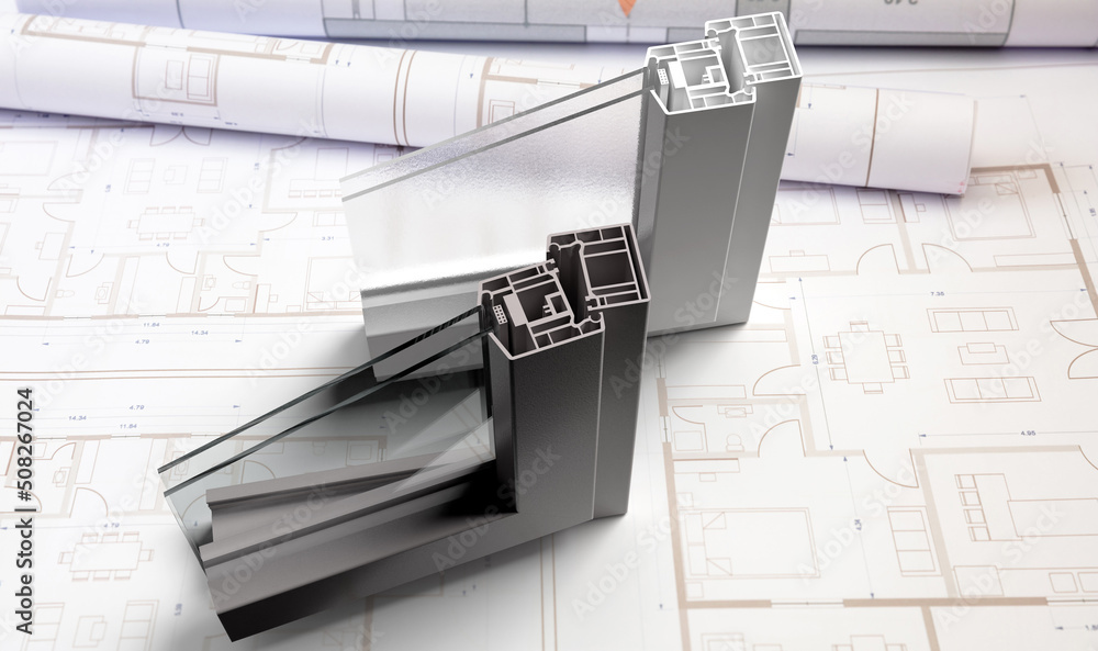 PVC glass window and door, Aluminum profile, open and closed frame on