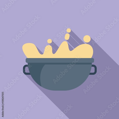 Bread dough icon flat vector. Flour pastry