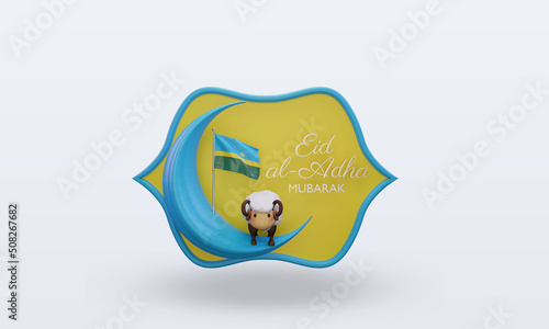 3d eid al adha Rwanda flag rendering front view