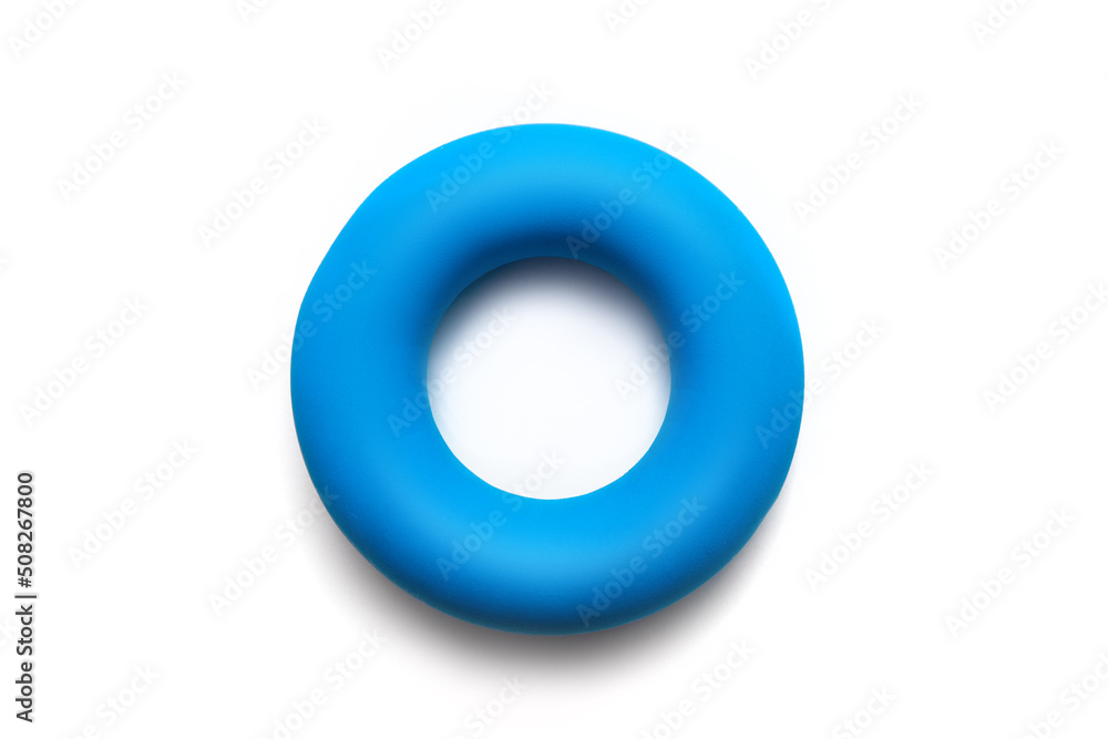 Isolated blue hand gripper or espander for exercising in fitness and strength Isolated blue hand gripper or espander for exercising in fitness and strength