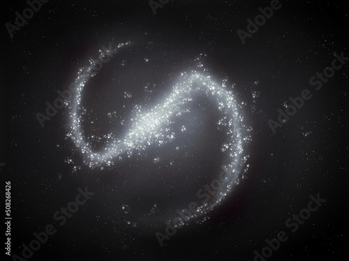 Barred spiral galaxy, beautiful distant galaxy with star clusters. Sci-Fi background, beauty of the universe.