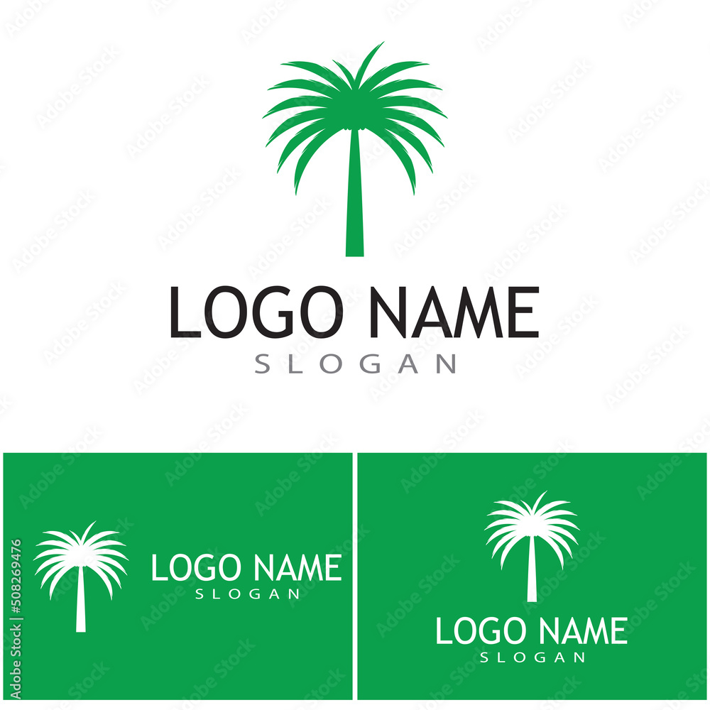 Fototapeta premium Date tree icon vector illustration logo template
