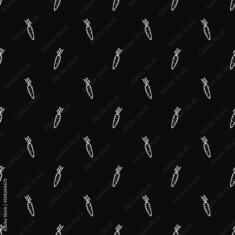 seamless carrot pattern. vector doodle illustration with carrot. pattern with carrot