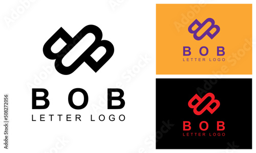 Foto B, O, B Combination Letter Mark Logo Design.