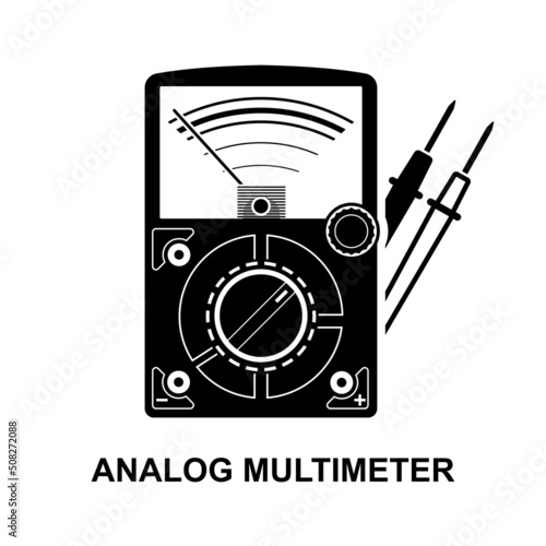 Analog multimeter icon isolated on white background vector illustration.