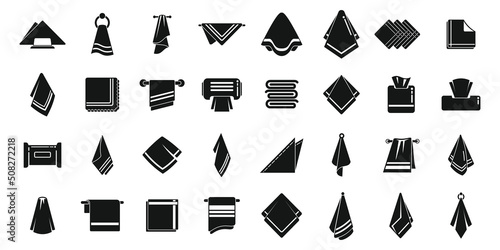 Fotografia Handkerchief icons set simple vector. Folded napkin