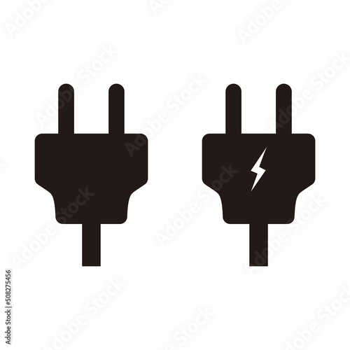 plug set vector icon on white background