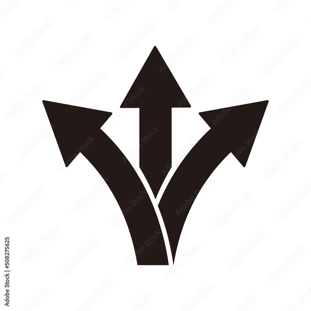 3 way direction icon. 3 way arrows vector icon. Arrows direction icon symbol - obrazy, fototapety, plakaty 