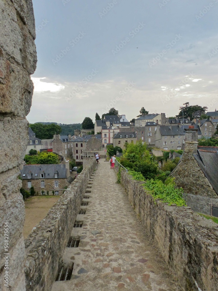 Dinan, France - August 2018 : Visit the beautiful city of Dinan in Brittany, through the fortifications and through the city Dinan, France - August 2018 : Visit the beautiful city of Dinan in Brittany, through the fortifications and through the city