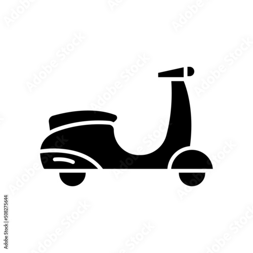 Scooter icon vector. transportation, land transportation. Solid icon style, glyph. Simple design illustration editable
