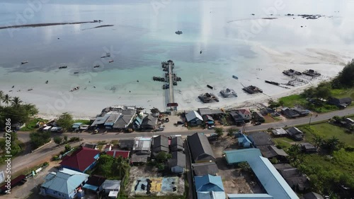 4K RAW aerial footage fisherman village, bintan island photo