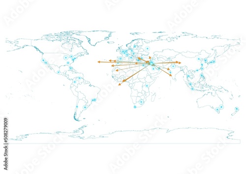 Iraq map, export concept map for Iraq on white background suitable for export concepts. File is suitable for digital editing and large size prints.