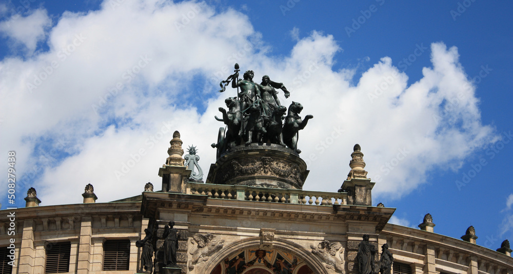 The sculptural group on Semper Opera House in Dresden, Germany