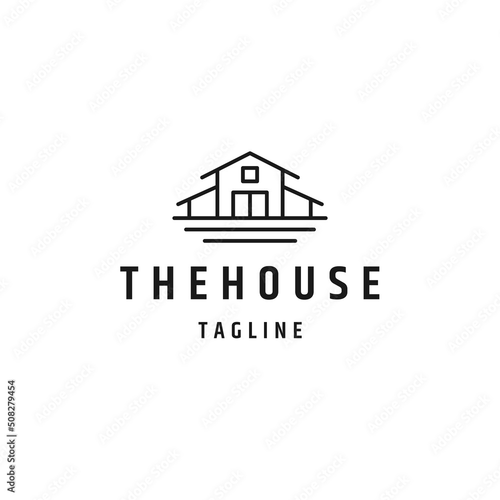 House line logo icon design template flat vector