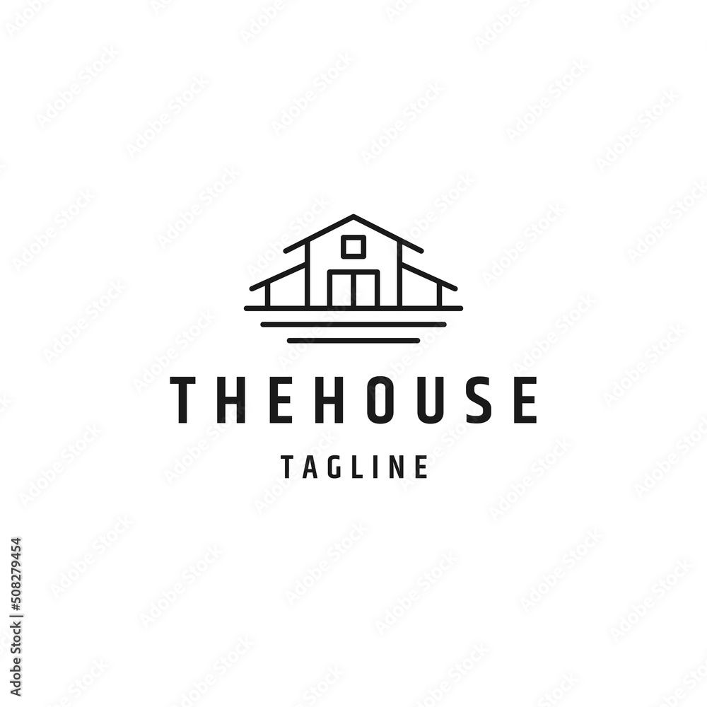 House line logo icon design template flat vector House line logo icon design template flat vector