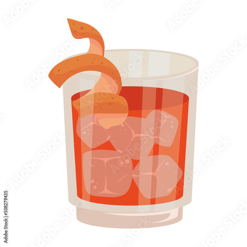 Schilderij op canvas negroni cocktail illustration